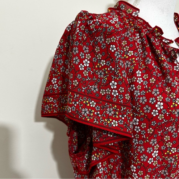 NWOT MAX STUDIO || Floral Flutter-Sleeve Maxi Dress Sz Xl - Picture 13 of 14